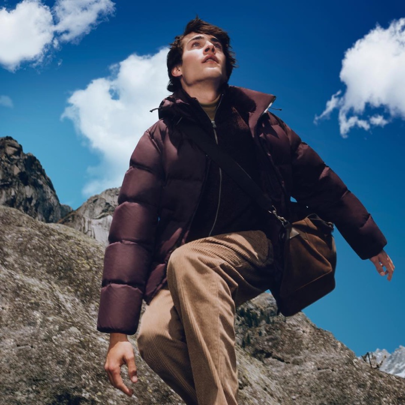 Fronting Marc O'Polo's fall-winter 2023 campaign, Liam Kelly dons autumnal tones.