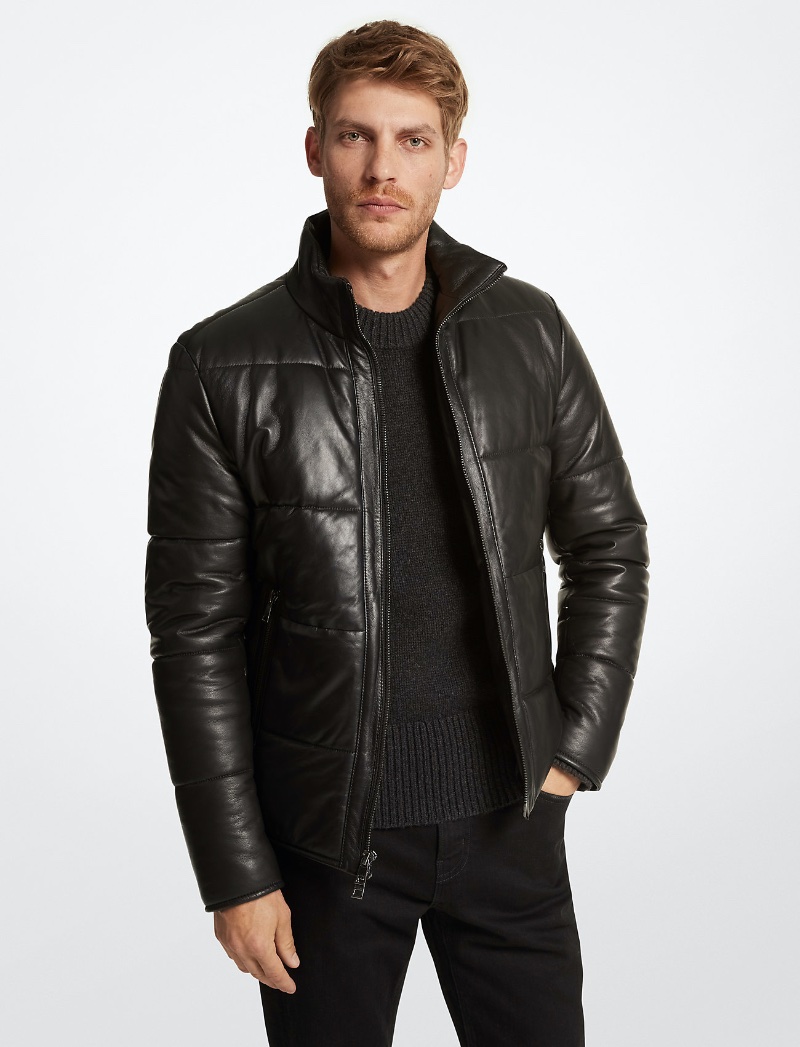 Michael Kors Quilted Leather Puffer Jacket Men