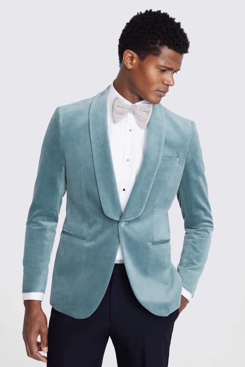 Moss Slim-fit Teal Velvet Dinner Jacket