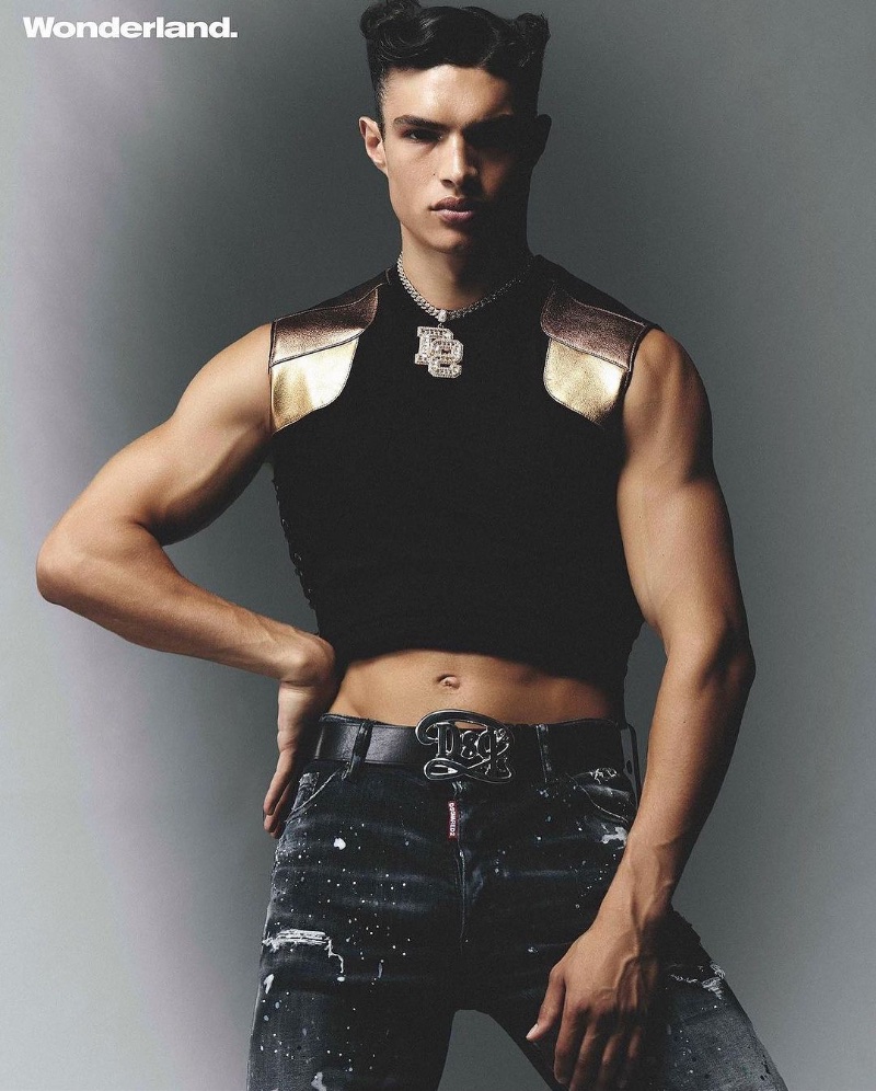 Noah Luis Brown Rocks Dsquared2 for Wonderland