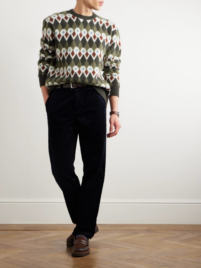 Make a casual but festive statement in a fair isle sweater like this one from Norse Projects.