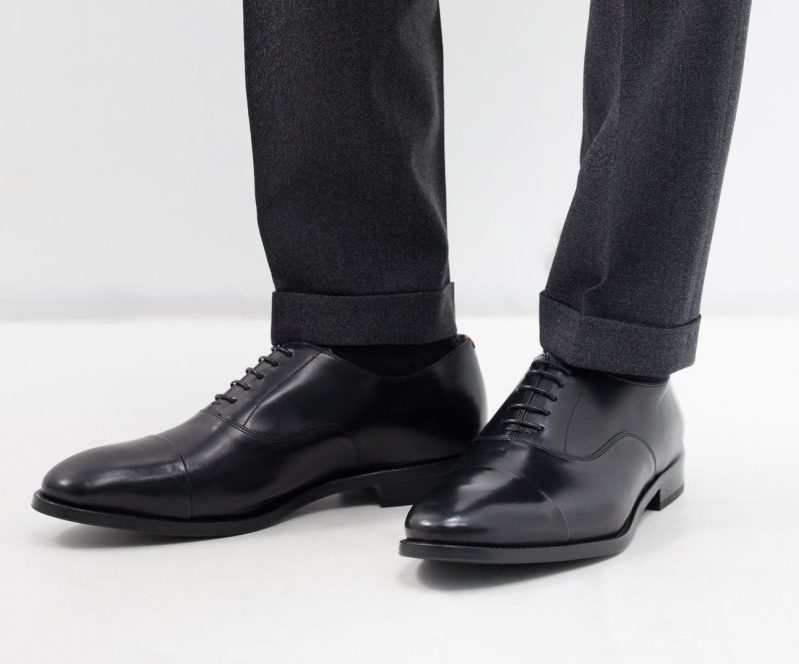 Step into the year-round dress shoe, the black leather oxford.