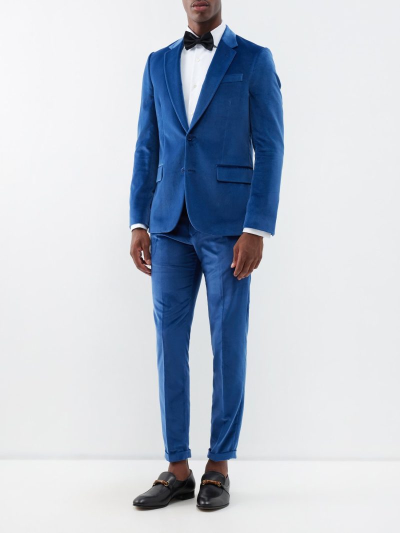 Boldly ring in the new year by wearing blue velvet like this look by Paul Smith.
