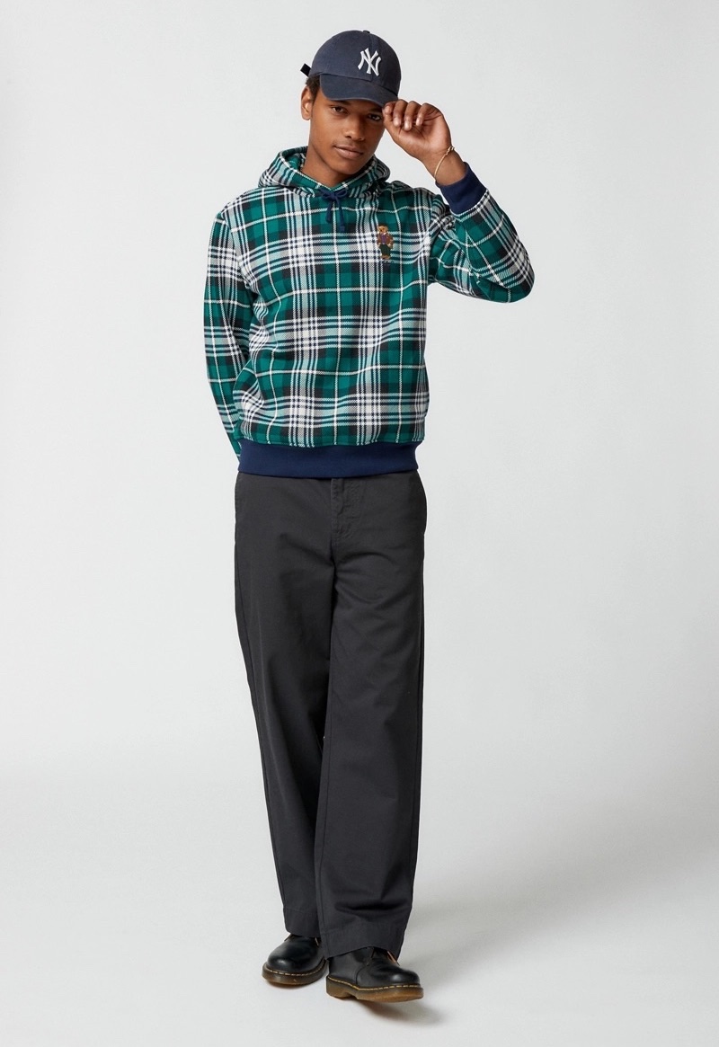Polo Ralph Lauren Heritage Bear Plaid Hoodie Sweatshirt Urban Outfitters Men
