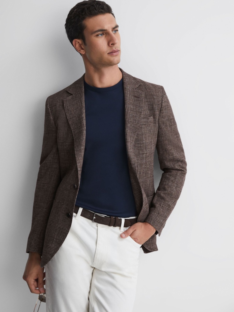 Reiss Modern Fit Single-breasted Check Blazer