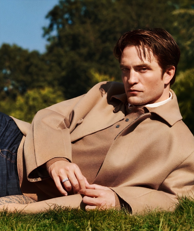 Embracing camel hues, Robert Pattinson is a chic vision for the Dior New Icons campaign.