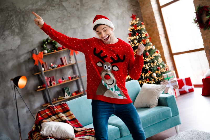 Rudolph Reindeer Christmas Sweater Men