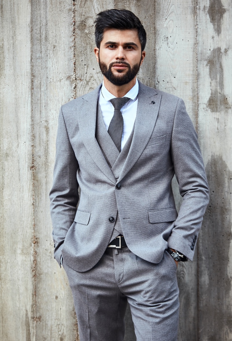 Semi-formal Attire Gray 3-piece Suit Men