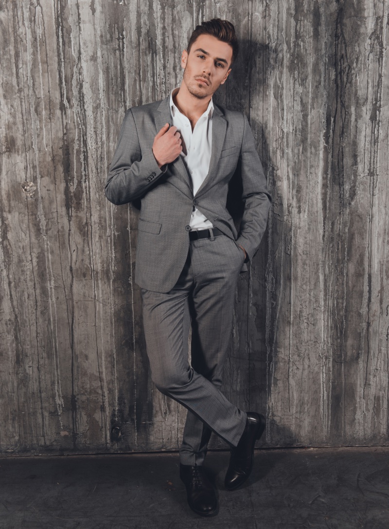 Semi-formal Grey Suit Men