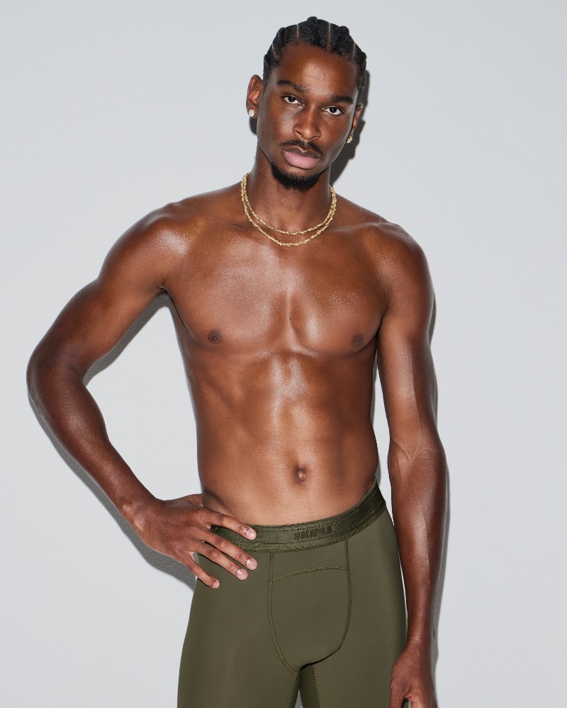 Shai Gilgeous-Alexander strikes a pose for the SKIMS men's underwear campaign.