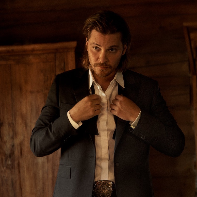 Actor Luke Grimes fronts the Stetson Legend cologne advertising campaign.
