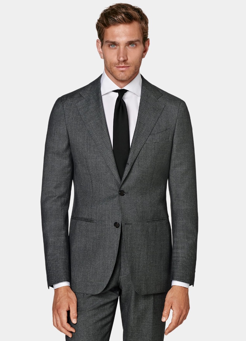 Suitsupply Dark Grey Birds Eye Havana Suit