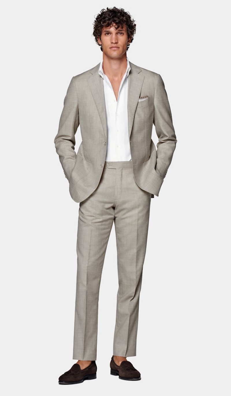 Suitsupply Sand Havana Wool Silk Linen Suit