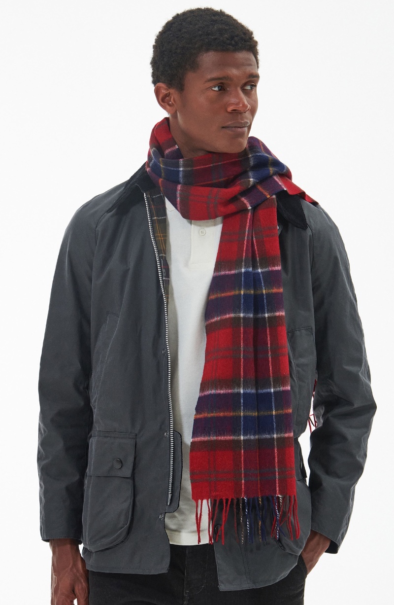 Tartan Lambswool Cashmere Fringe Scarf Barbour Nordstrom