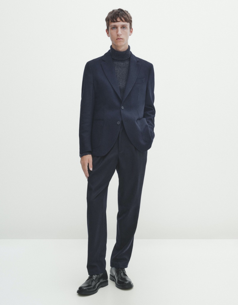 Turtleneck Herringbone Suit Massimo Dutti Men