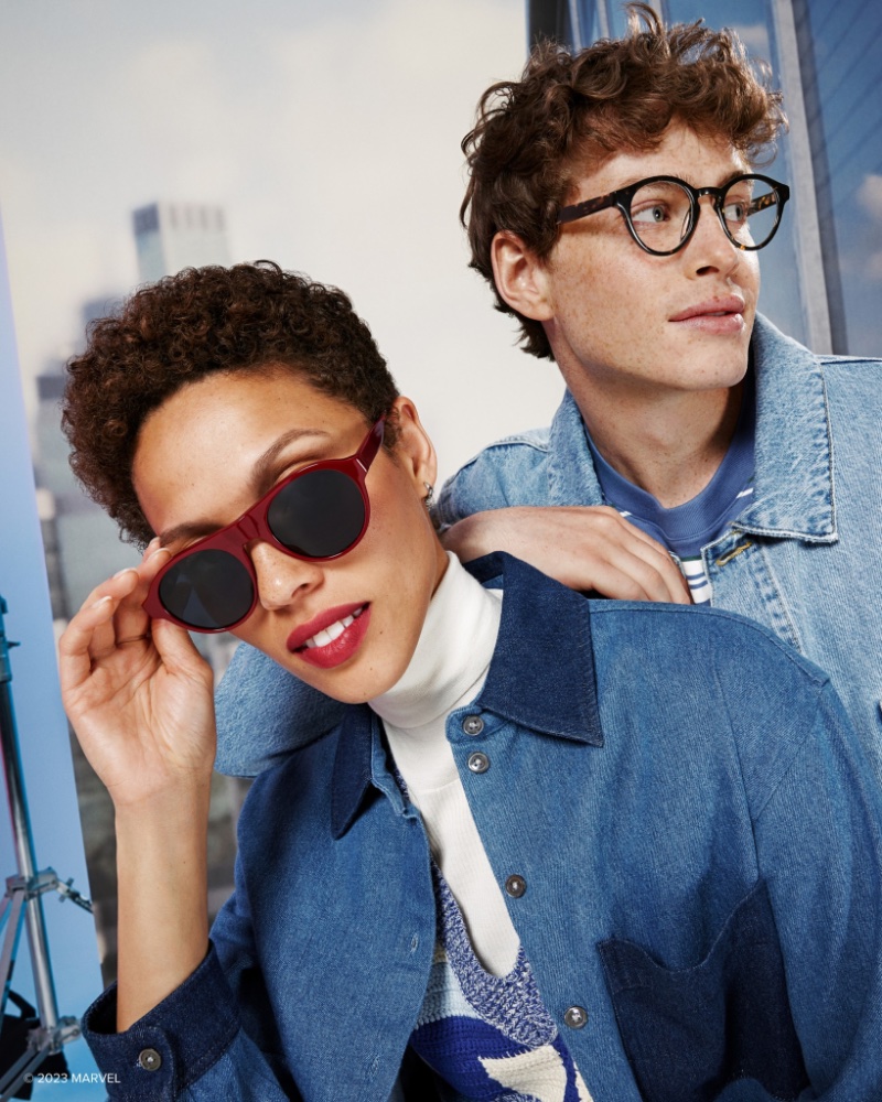 Warby Parker delivers Spider-man 2-inspired styles with its Peter Parker II sunglasses and Peter Parker glasses. Photo: Warby Parker