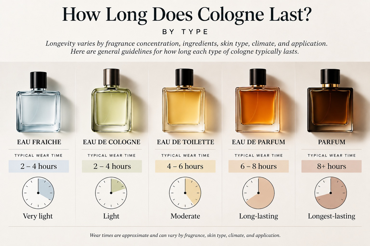 How long does cologne last chart