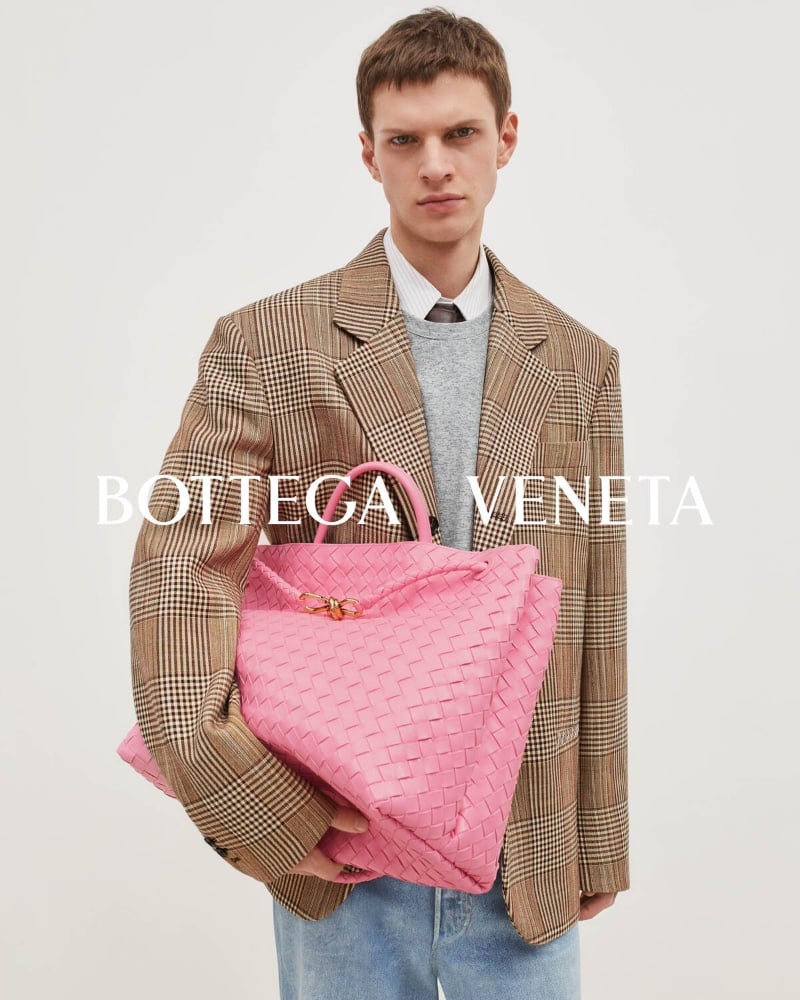 Kris Wardak appears in Bottega Veneta's pre-spring 2024 campaign.