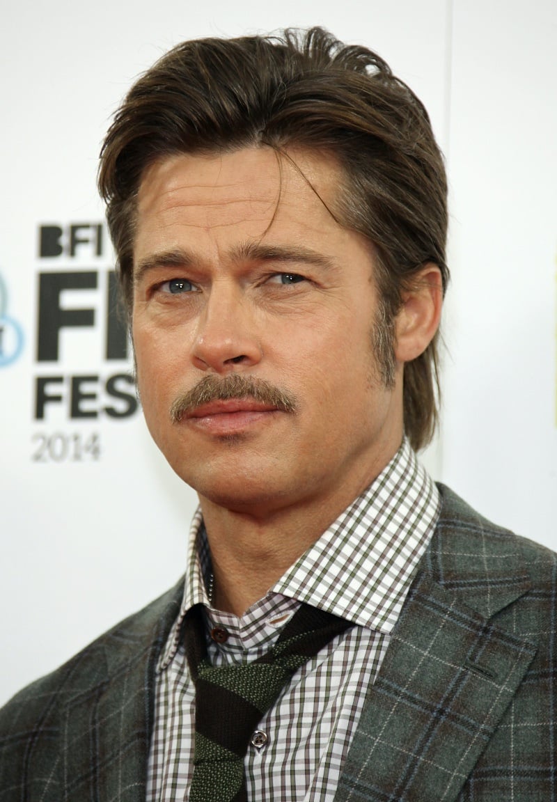 Brad Pitt Chevron Mustache Photo