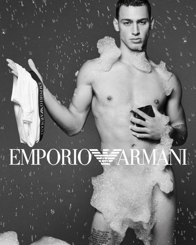 Barak Shamir fronts Emporio Armani's fall-winter 2023 underwear campaign.