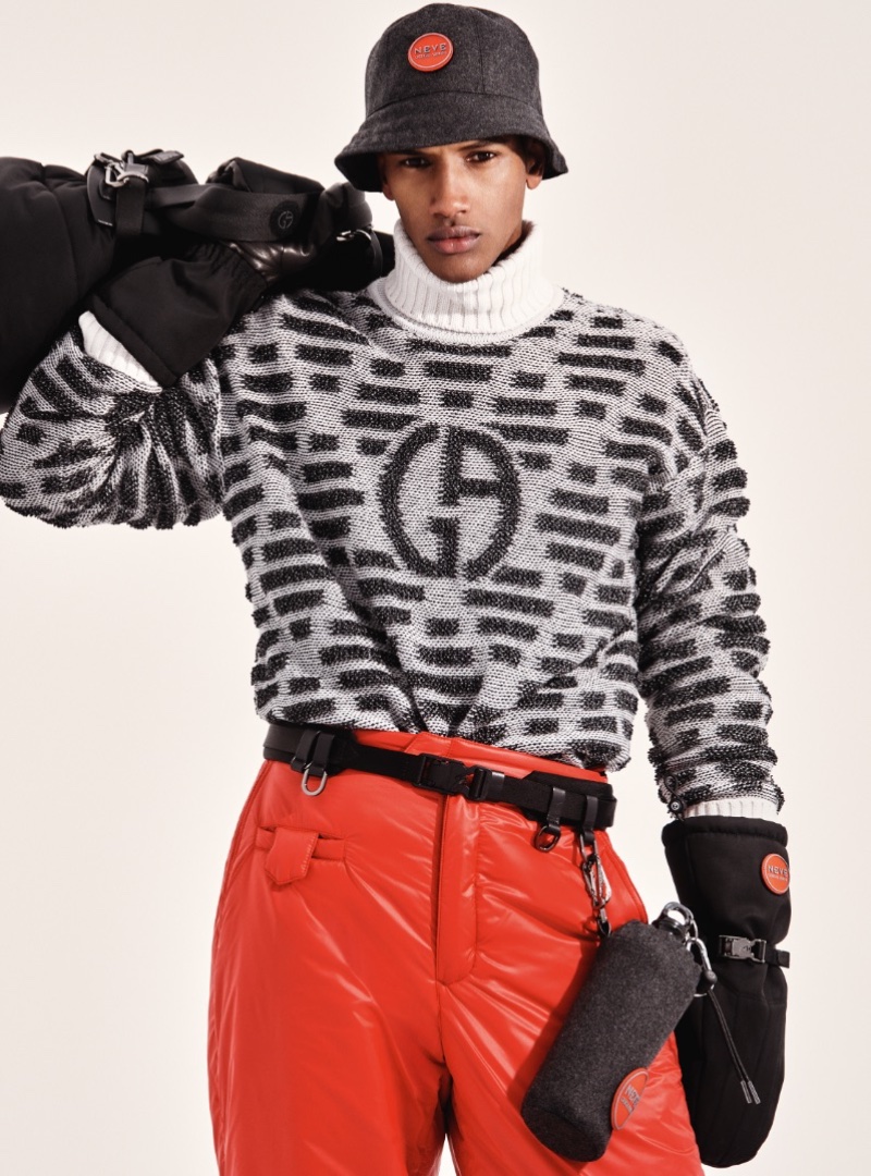 Ibrahim Idoow is ready for a stylish winter in Giorgio Armani Neve.