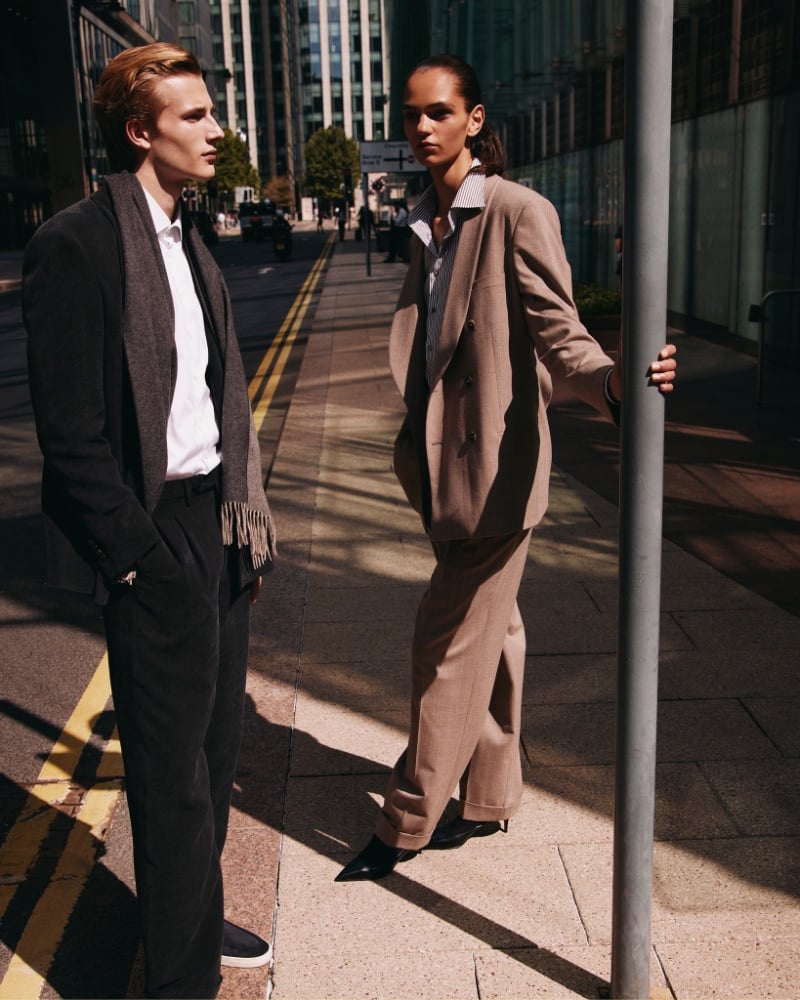 Elegant simplicity with the Giorgio Armani unisex collection at Selfridges, featuring tailored separates in soft neutrals.
