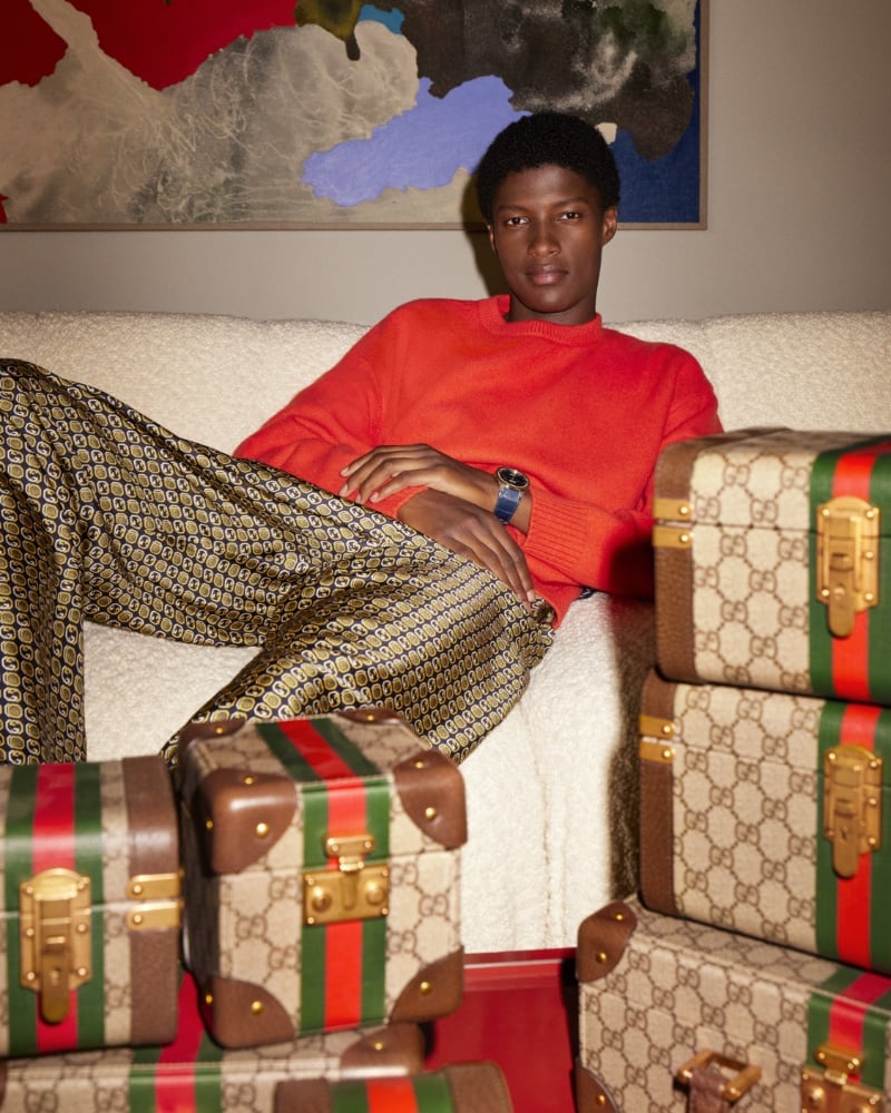 The epitome of relaxed sophistication, Aboubakar Konte fronts the Gucci Gift campaign.