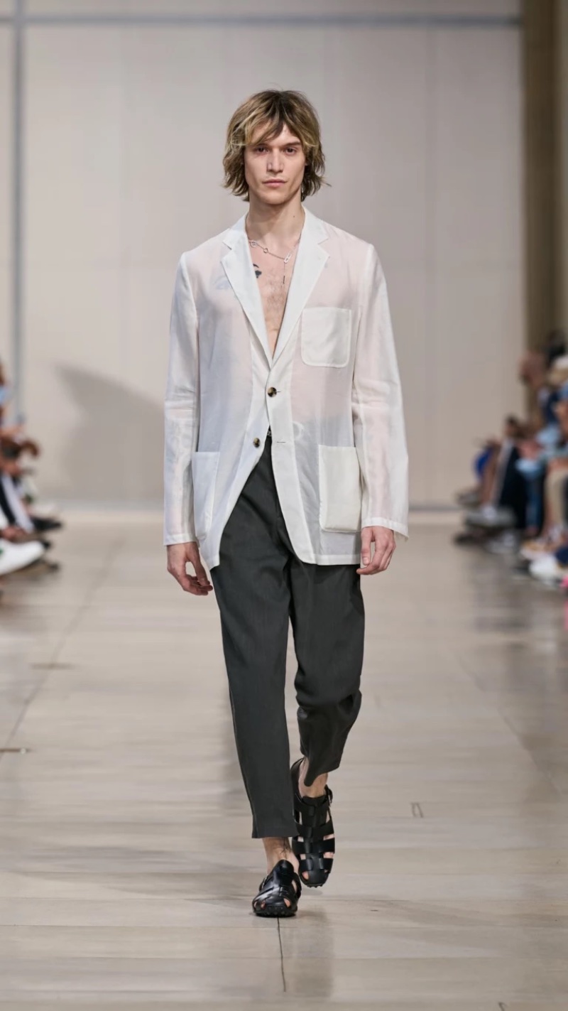Hermès Spring Summer 2024 Sheer Fashion Trend Men