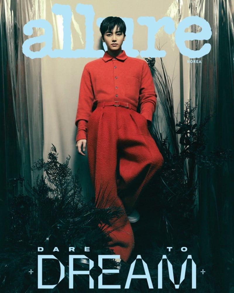 Jaemin stuns in red Zegna for Allure Korea's November 2023 cover.