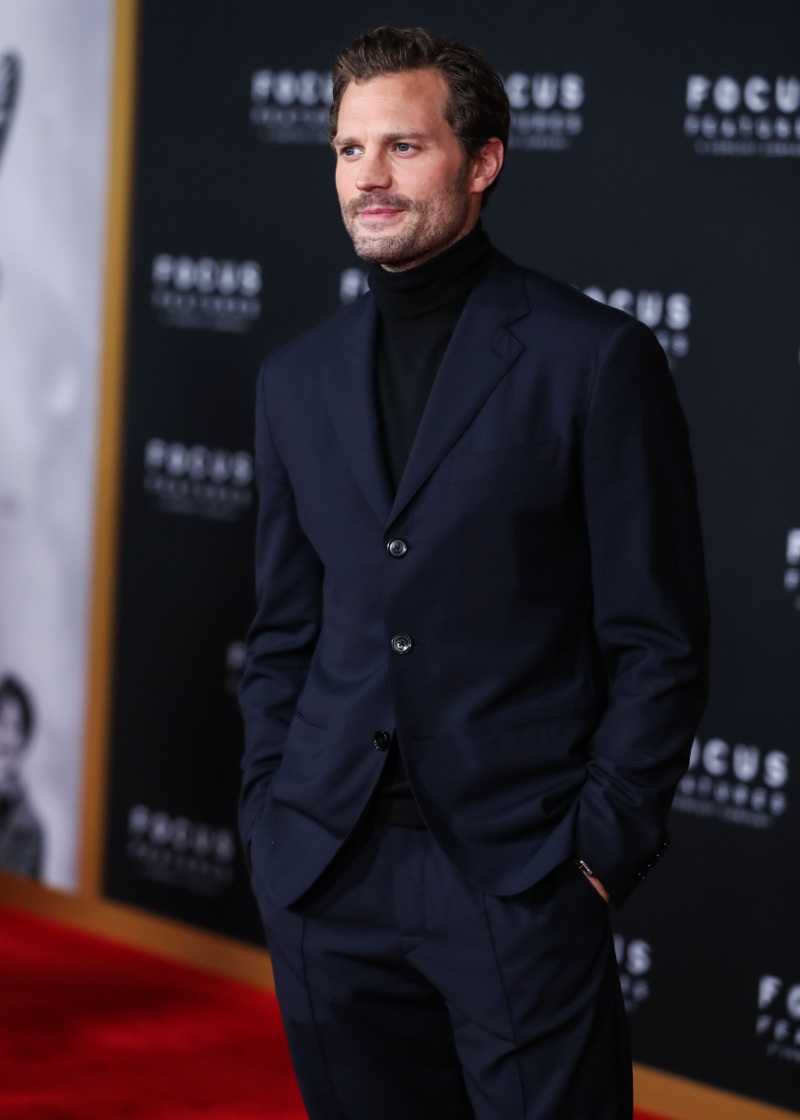 Jamie Dornan Navy Suit Black Turtleneck 2021