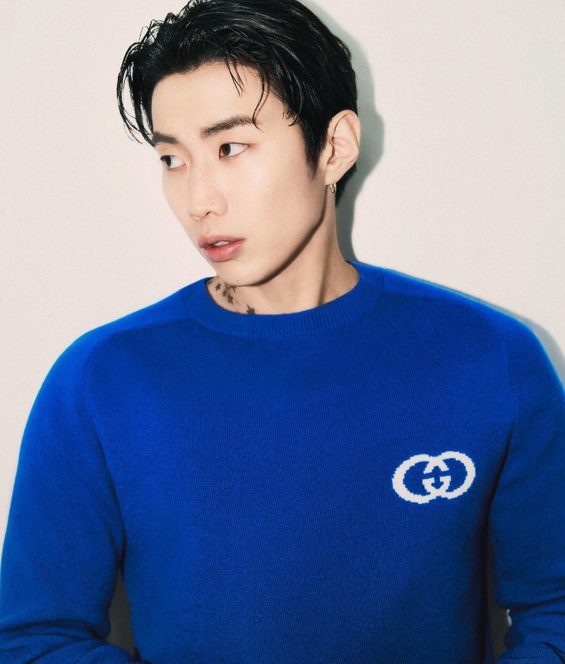 A contemplative Jay Park sports a vibrant Gucci sweater, his tattoos peeking out, embodying the luxury brand's modern aesthetics. » Jay Park Begins New Era as Gucci Global Brand Ambassador A contemplative Jay Park sports a vibrant Gucci sweater, his tattoos peeking out, embodying the luxury brand's modern aesthetics.