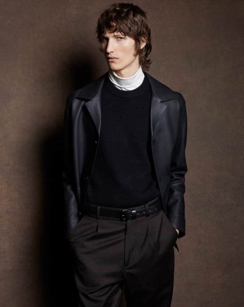 Danilo Markovic Massimo Dutti Men Leather Jacket Turtleneck » Texture & Tone: The Art of Layering with Massimo Dutti Danilo Markovic Massimo Dutti Men Leather Jacket Turtleneck