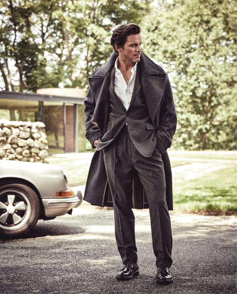 Matt Bomer strides with an air of distinction, dressed in Todd Snyder's oversized double-breasted topcoat, wool flannel suit jacket, and Gurkha trousers, finished with Alden plain toe bluchers. » Matt Bomer Reunites with Todd Snyder for Winter Ad Matt Bomer strides with an air of distinction, dressed in Todd Snyder's oversized double-breasted topcoat, wool flannel suit jacket, and Gurkha trousers, finished with Alden plain toe bluchers.