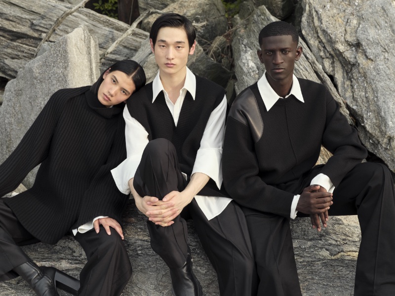Leather, Italian wool, and cotton come together for modern black and white outfits from the Banana Republic x Peter Do capsule collection.
