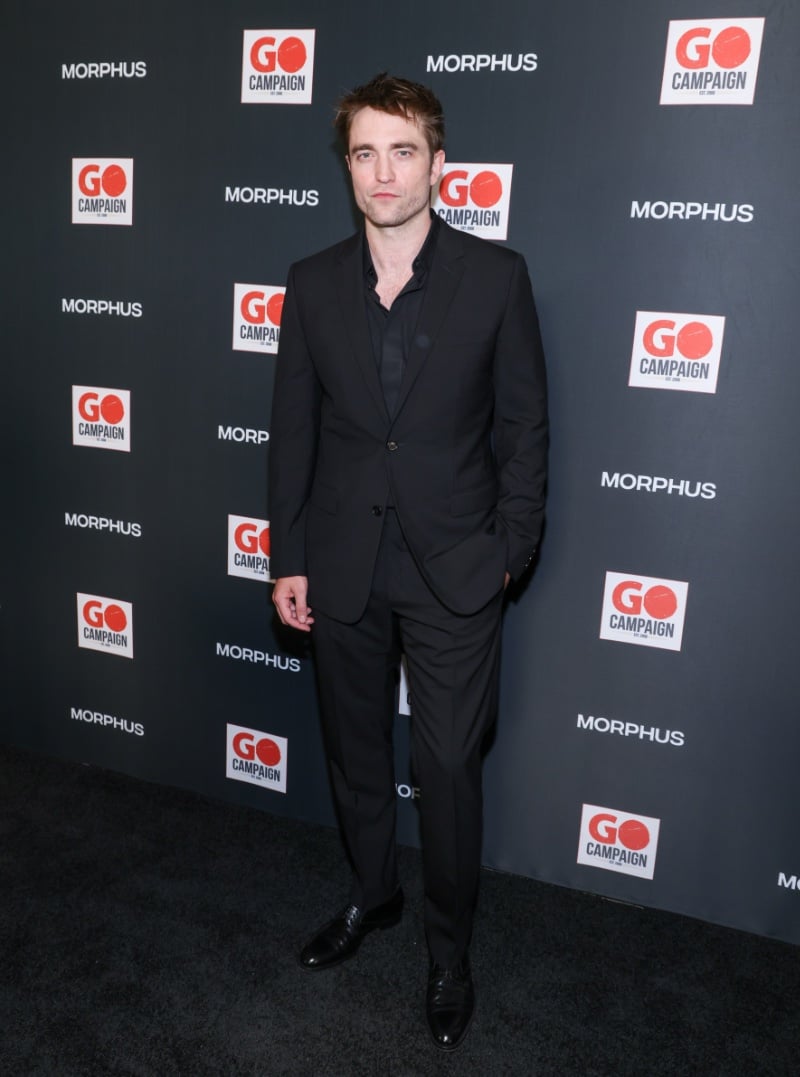Robert Pattinson wears all black in Dior Men for the Go Campaign Annual GO Gala. 