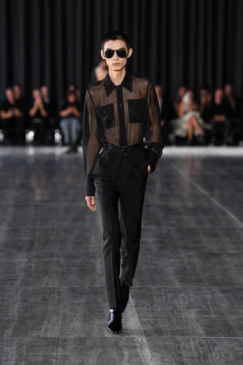 Saint Laurent Spring Summer 2024 Sheer Fashion Trend Men » Men's Spring 2024 Fashion Trends: From Minimal to Soft Style Saint Laurent Spring Summer 2024 Sheer Fashion Trend Men
