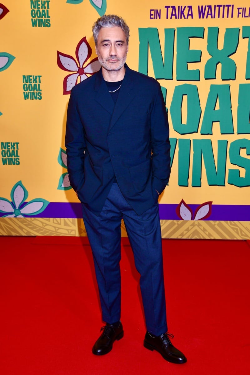 Taika Waititi wears Dior Men for the Berlin premiere of Next Goal Wins. 