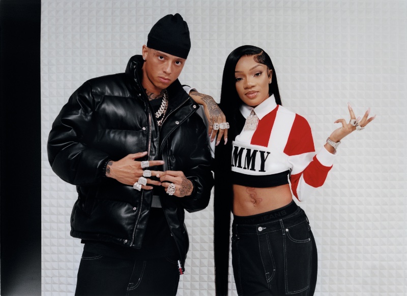 Rappers Central Cee and GloRilla come together as the stars of the Tommy Jeans Remastered collection campaign.
