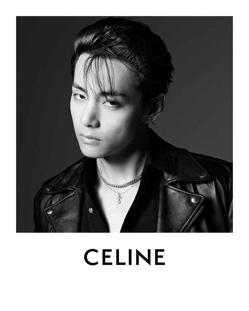 V from BTS exudes a brooding elegance in a black leather jacket for Celine's monochrome campaign. » V of BTS Fronts Celine Ad: The Epitome of Rock 'n' Roll Chic V from BTS exudes a brooding elegance in a black leather jacket for Celine's monochrome campaign.