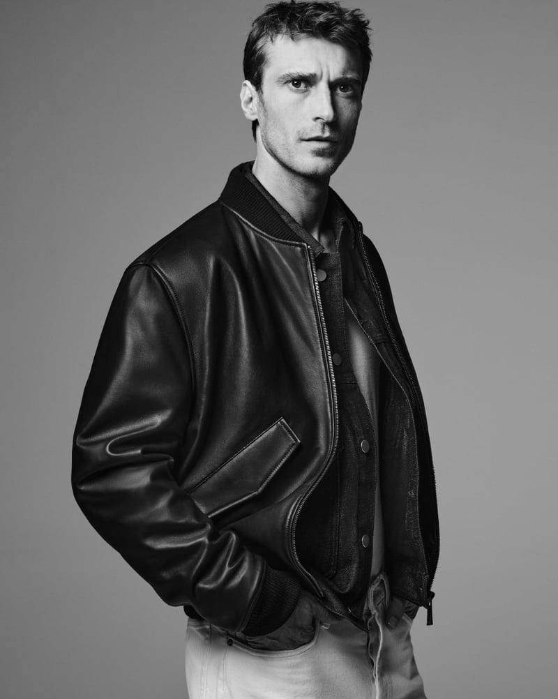 Clément Chabernaud rocks a bomber. » Key Pieces by Zara: The Leather Jackets for Modern Wardrobes Clément Chabernaud rocks a bomber.