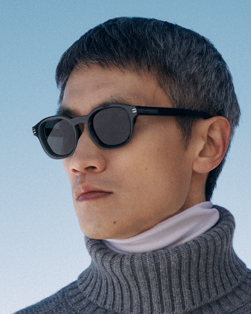 Sporting sunglasses, Philip Huang wears Zegna's Aurora acetate sunglasses. 
