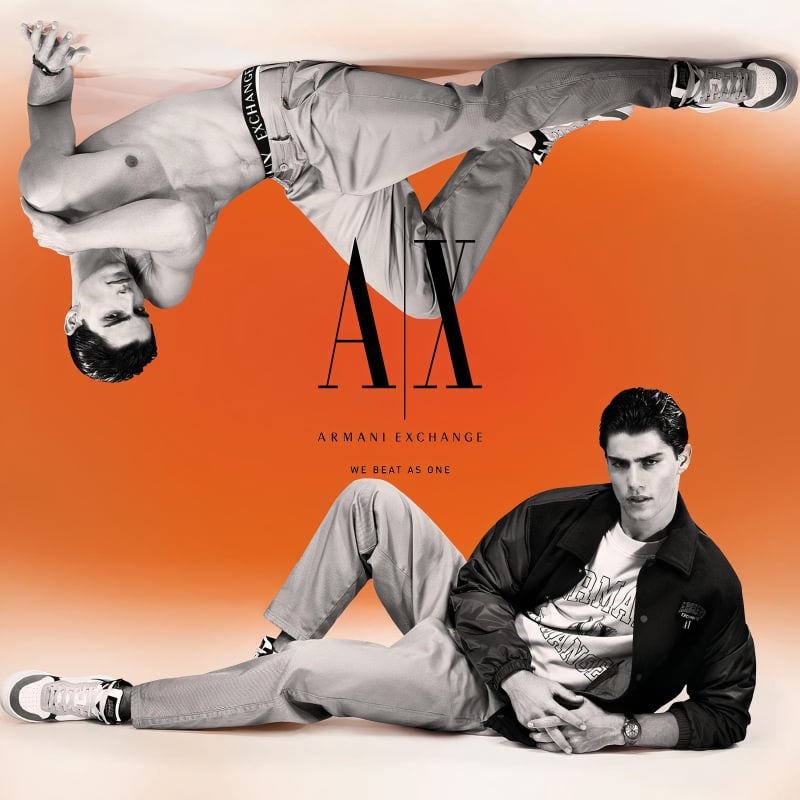 Corrado Martini delivers dynamic energy for Armani Exchange's fall-winter 2023 campaign.