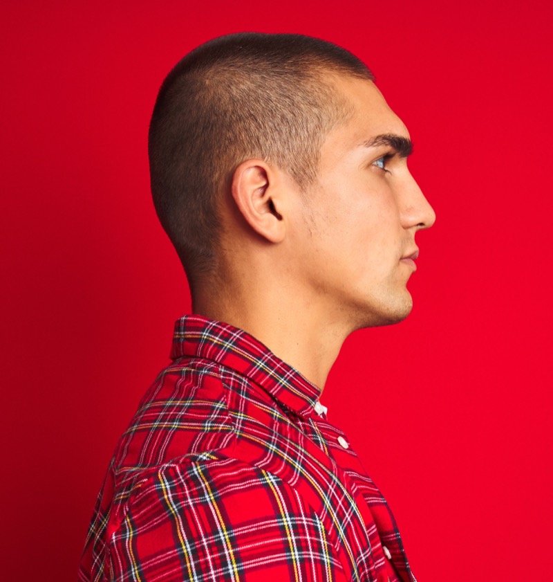 buzz fade haircut men clean