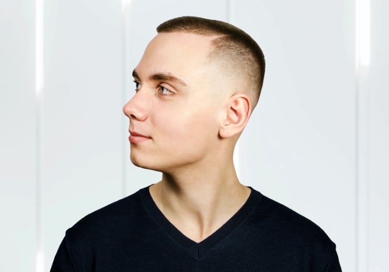 Buzz Cut Fade with Part