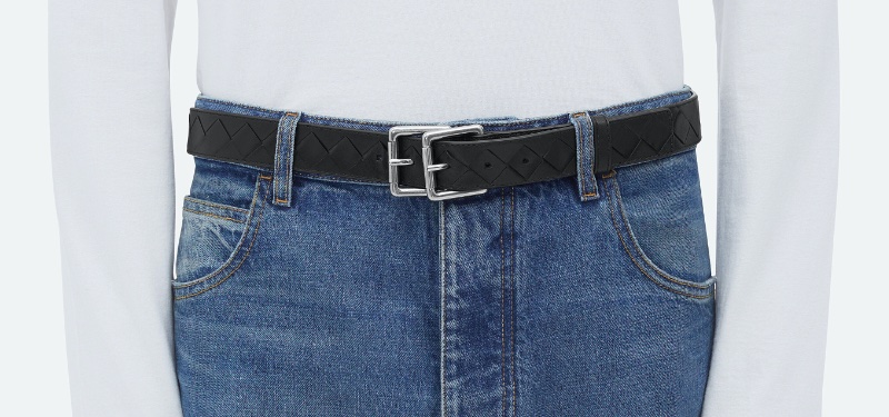 Double Buckle Belt Men Bottega Veneta