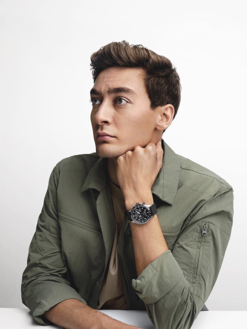 George Russell dons IWC Pilot's Watch Chronograph 41.