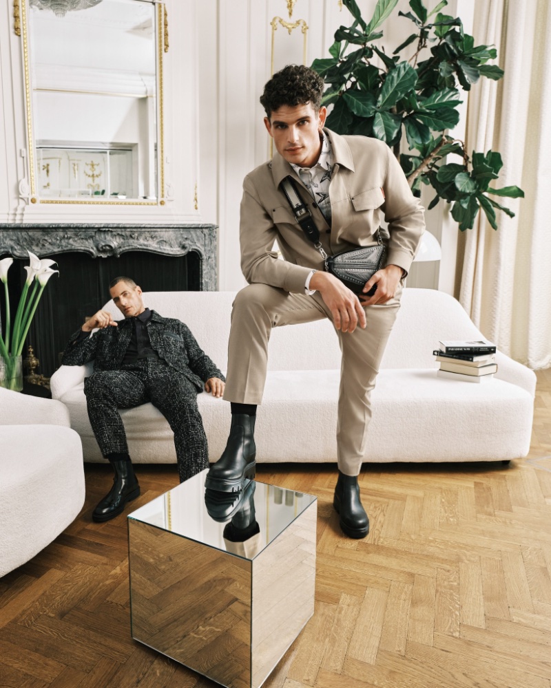 Karl Lagerfeld enlists models Axel Hermann and Pau Ramis to star in its holiday 2023 campaign.