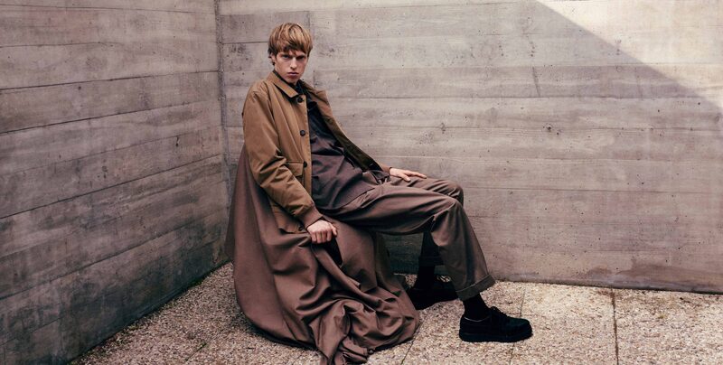 Earthy tones dominate Massimo Dutti's sleek wardrobe modeled by Joseph Uyttenhove. 