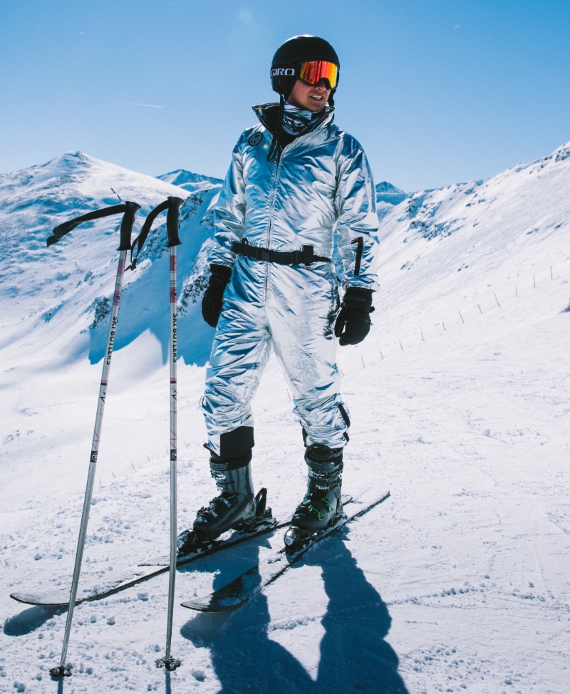 Silver Ski Suit Man