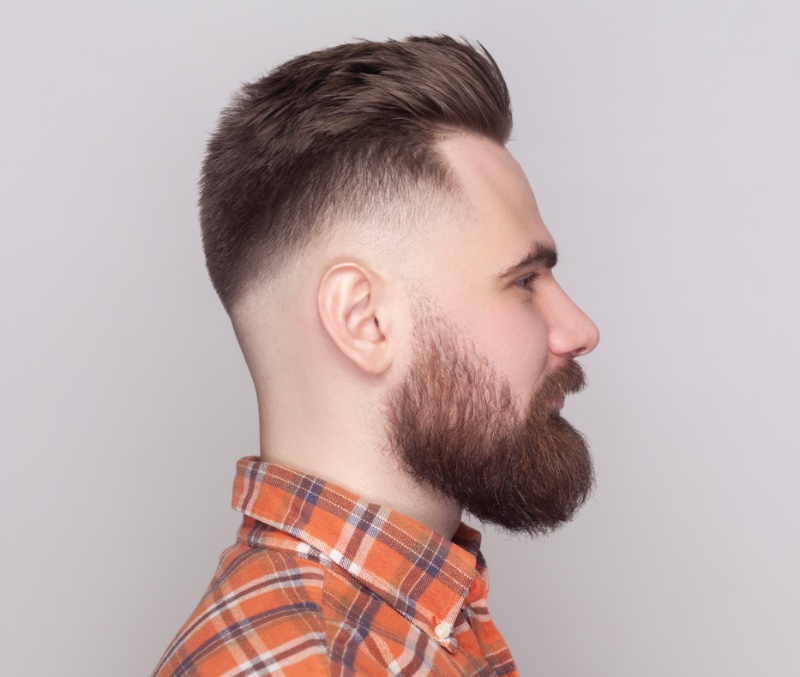 Textured Quiff Mid Fade